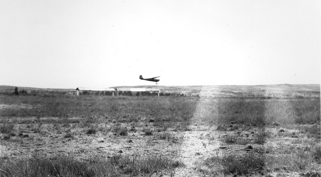 Aircraft landing at Waterville Airport in the late 1940's.